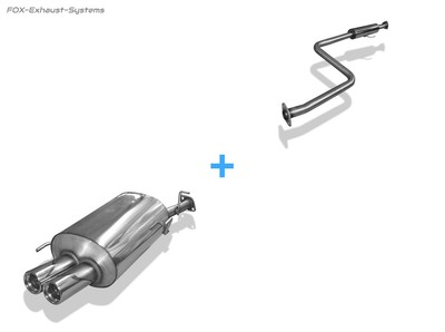 FOX Complete Exhaust System From Cat Honda Prelude 4 BB2 BB3 1992-1996 2x76mm