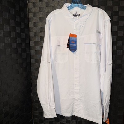 HABIT Men s Crayfish Creek Long Sleeve River Fishing Shirt Size 2XL NWT  White
