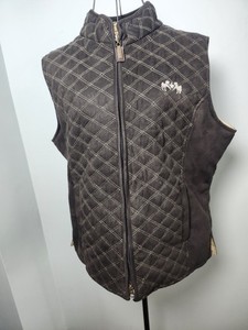 Equine Couture Quilted Riding Vest Womens XL Brown Equestrian Horse Show