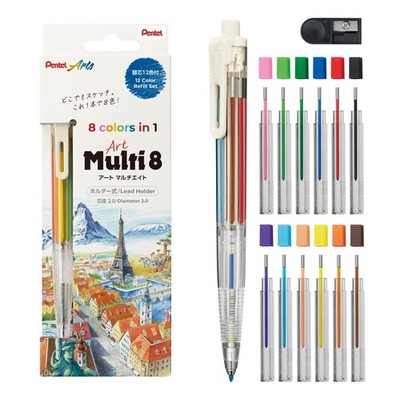 Pentel XPH804ST Art Multi 8, 8 Color 1 Count (Pack of 1), Multi-colored 