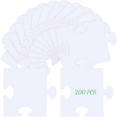 100 Pcs Large White Blank Puzzle Pieces Custom DIY Craft Oversize Jigsaw