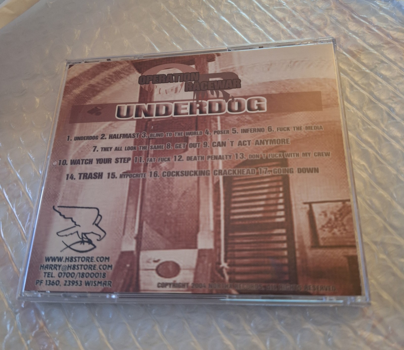 OPERATION RACE" UNDERDOG" CD OI ISD BFG  RAC BED NORTH X RECORDS  2004