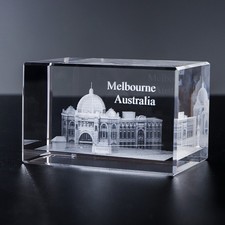 Melbourne Australia Federation Street Station 3D Crystal Souvenir 4*4*6cm