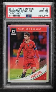 2018-19 Panini Donruss Optic Holo Prizm Cristiano Ronaldo #158 PSA 10 GEM MT