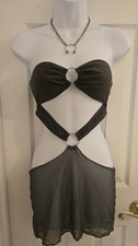 Forest Green Tube Top O-Ring Decor Cover Up Dress Exotic Dancewear Small
