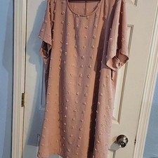 SHEIN Blush Pink Textured Midi Dress