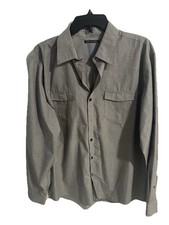 Van Heusen Men's Grey Long Sleeve Button-Up Shirt Size L