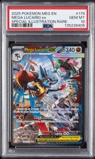 2025 POKEMON MEG EN-MEGA EVOLUTION #179 MEGA LUCARIO EX PSA 10