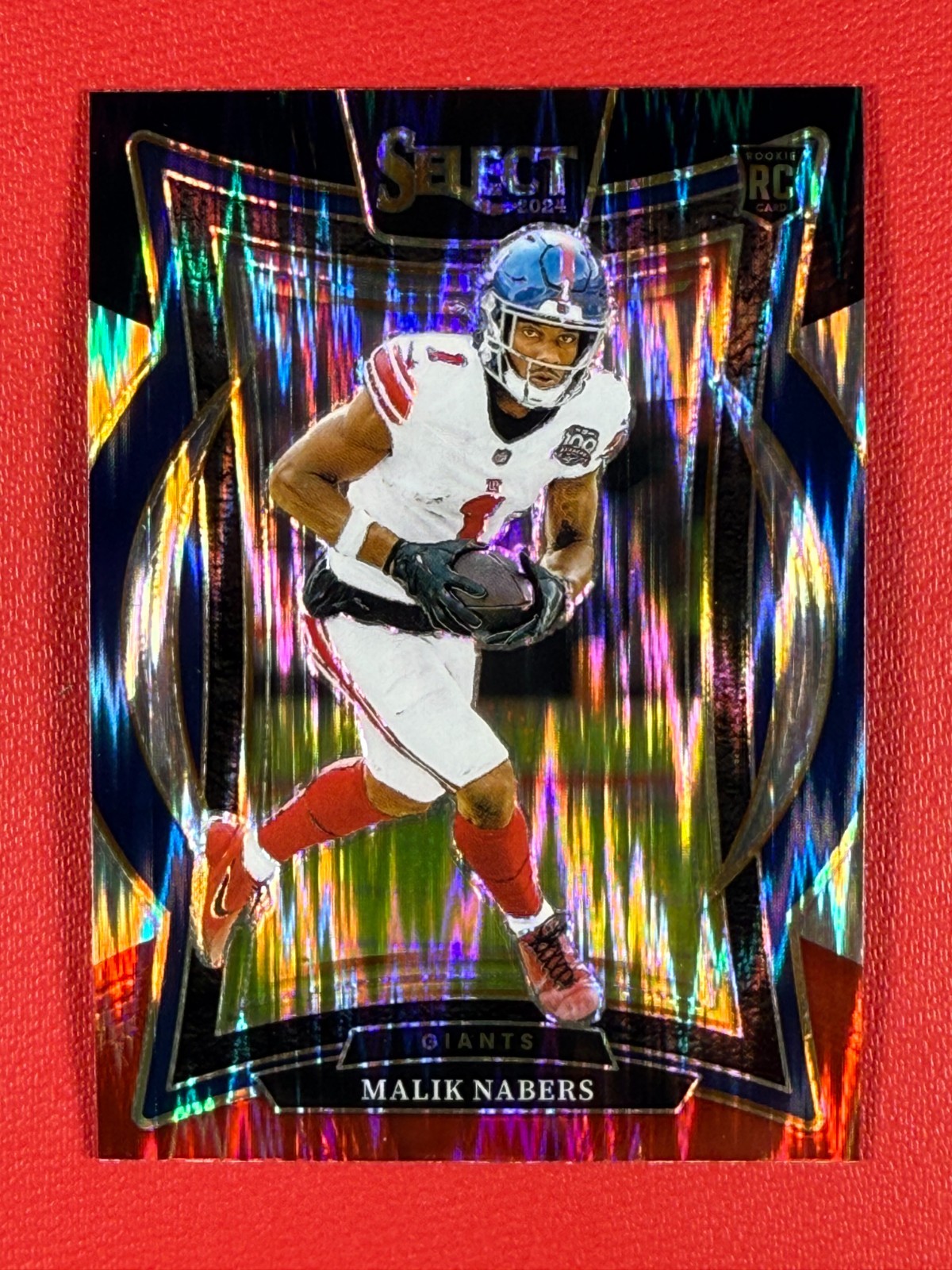 2024 Panini Select - Concourse Malik Nabers #29 Black & Red Shock Prizm (RC)