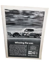 1974 Champion Spark Plug NASCAR Print Ad Benny Parsons Wins Winston Cup racing