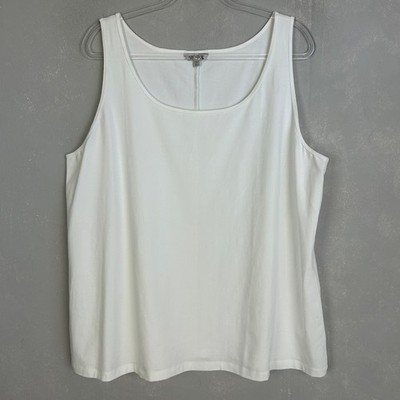 Nic+Zoe plus size 2X white tank cotton stretch minimalist capsule wardrobe