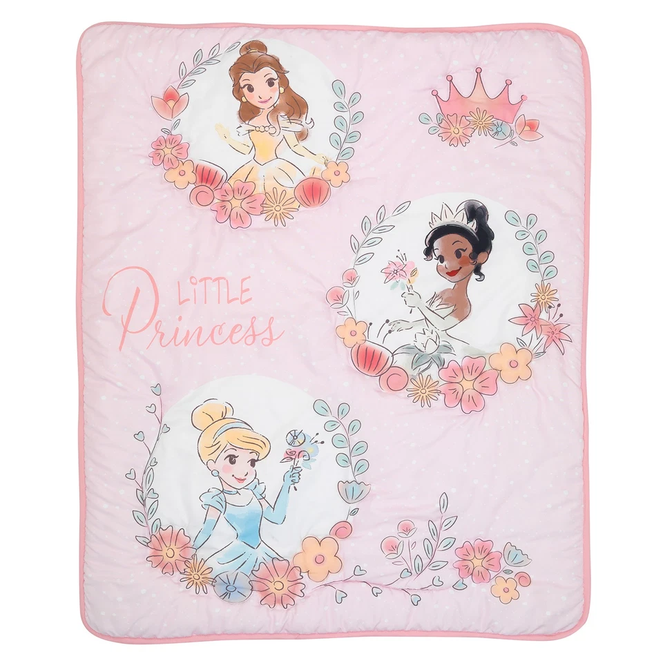 Juego de ropa de cama de cuna de bebé cordero e hiedra princesas Disney de 3 piezas - rosa Foto 3 de 4