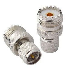 onelinkmore UHF Adapters Mini Male to Female SO239 PL259 silver