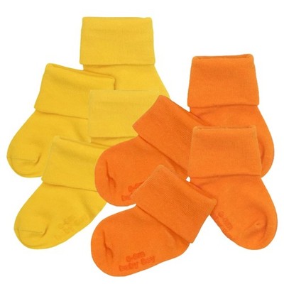 Babysoy Unisex Newborn Baby Gripper Socks - 0-6 Months, Tangerine-sunshine 