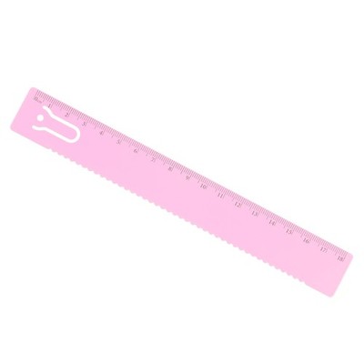 18cm Straight Ruler Wave Edge Hollow Design Measuring Tool Aluminum Alloy Pink