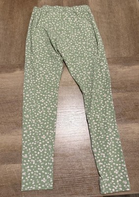 Girls Floral Ankle Leggings Stretch Elastic Waist L 14