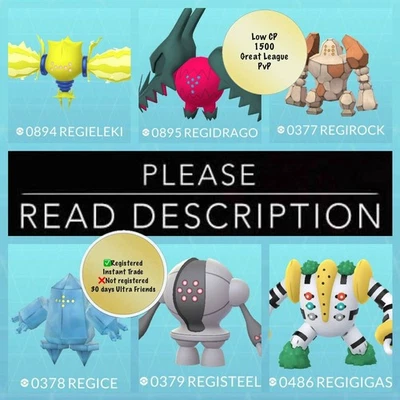 Regi Collection 1500 CP PvP Great League Non Shiny - Pokemon Go