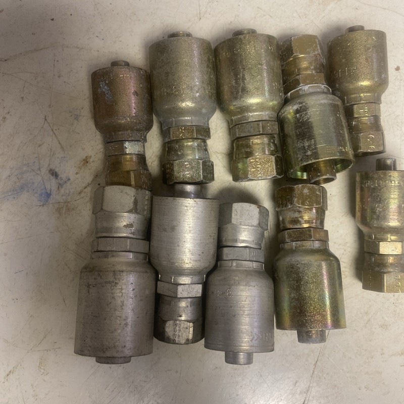 Parker High Pressure Hydraulic Hose Fittings Assorted Sizes Lot Of 10 Blemishes