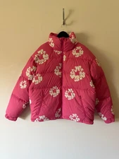 Denim Tears Cotton Wreath Puffer Jacket - Size XL - Pink - NEW