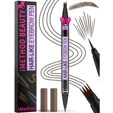 Eyebrow Pen - Eyebrow Pencil Magic 2-in-1 Eye Brow Pencils for Women with 4-F...