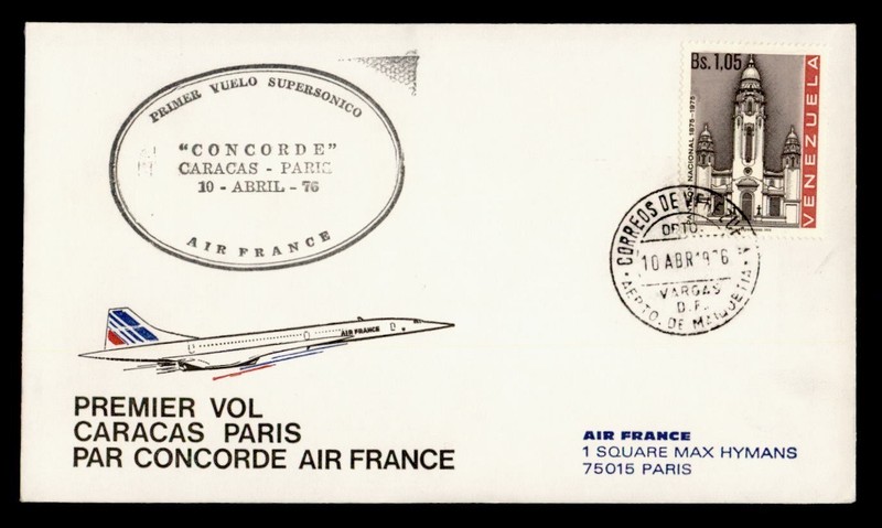 DR WHO 1976 VENEZUELA FIRST FLIGHT CONCORDE CARACAS TO PARIS FRANCE AF R88215