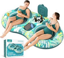 5-in-1 Pool Floats Adult Heavy Duty River Tube 2 Person Water Lounge