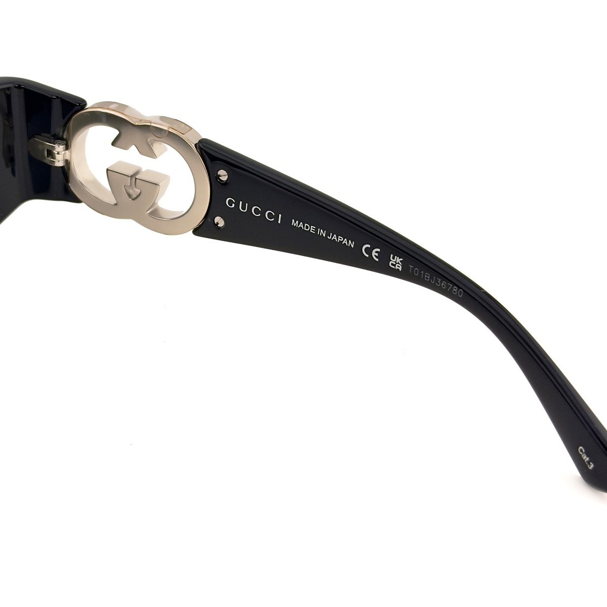GUCCI GG1824S Black Cat Mask 1824 GG Silver Logo Sunglasses 