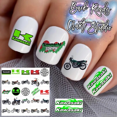 Kawasaki Motorcycles Waterslide Nail Art Decals Set Of 50