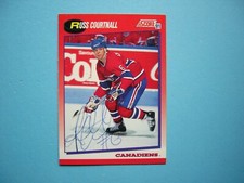 1991/92 SCORE CANADIAN NHL HOCKEY CARD #42 RUSS COURTNALL NM AUTOGRAPH AUTO