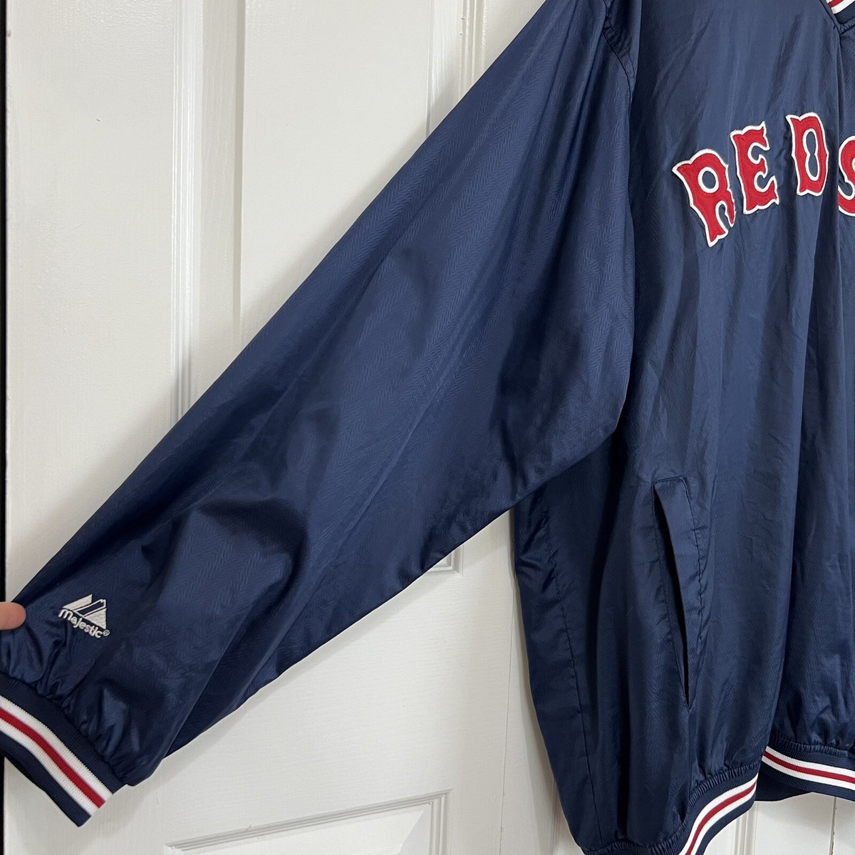 Majesutic MLB公式 RED SOX コーチナイロンジャケット L Boston Red Sox Jacket Mens L Majestic MLB Authentic