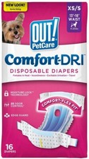 OUT! Pet Care Disposable Female Dog Diapers | Absorbent with Leak Proof Fit |