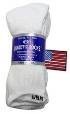 DIABETIC Crew Socks Size:13-15, shoe Size-12to15 3ps,White,Dr. recommended.USAm  