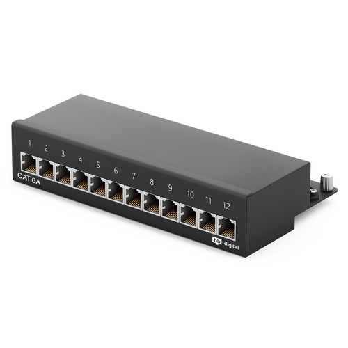 Cat6a Patchpanel 8/12/16/24-Port RJ45 geschirmt Desktop Aufputz Verteile LAN - Afbeelding 50 van 115