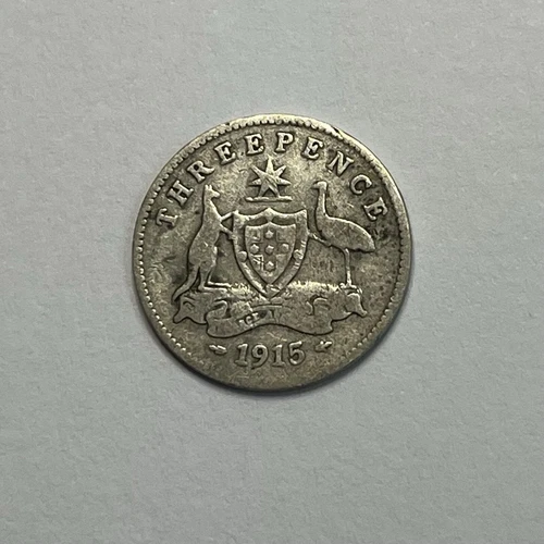 1915 Threepence Coin - Average Circulated - SCARCE George V Silver Predecimal - Picture 3 of 6