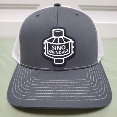 SINO GRINDING Richardson 112 Snapback Trucker Hat Gray & White Mesh, Mining 
