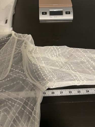 Nine West Womens Top Size Medium White Embroidered Nylon Beaded Sheer Fairy Y2K - Picture 6 of 8