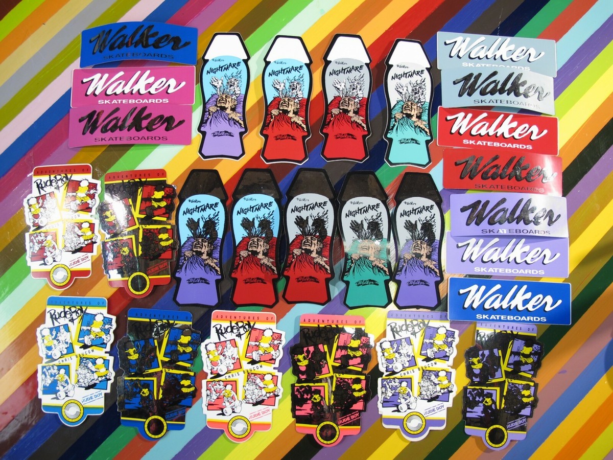 vtg 1980s Walker skateboard sticker - Nightmare, Chris Baucom and 