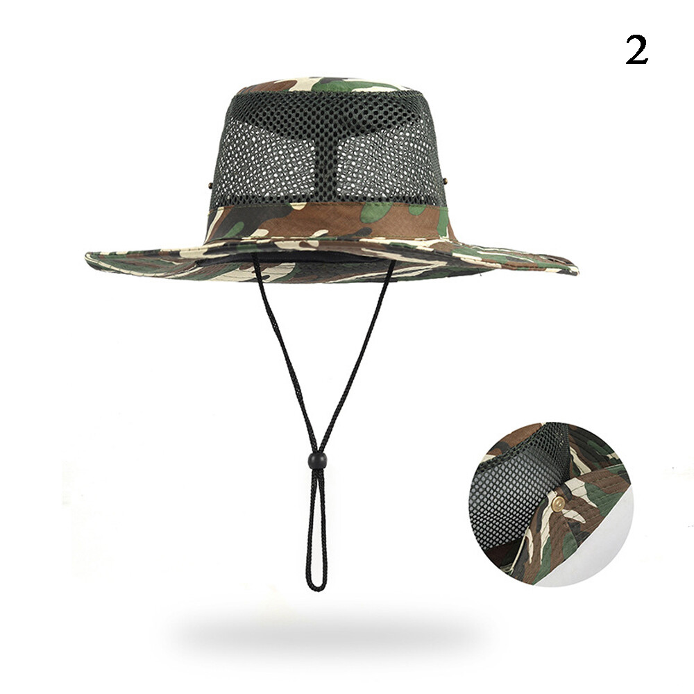 Chapeau De Soleil Pliable Homme Anti-UV Camouflage Réversible - Coton, UPF50+, Taille Unique 56-60cm