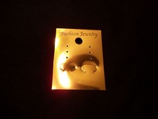 200 PC GOLD COLOR PLASTIC JEWELRY EARRING TAG DISPLAY PRICE CARDS 2"x1.5" INCH