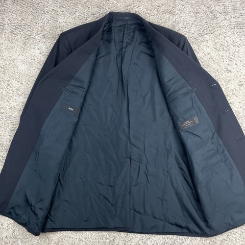 Hugo Boss Jacket 44R Angelico Lanificio Cerruti Wool Pinstripe Navy Blue Suit - Picture 3 of 15