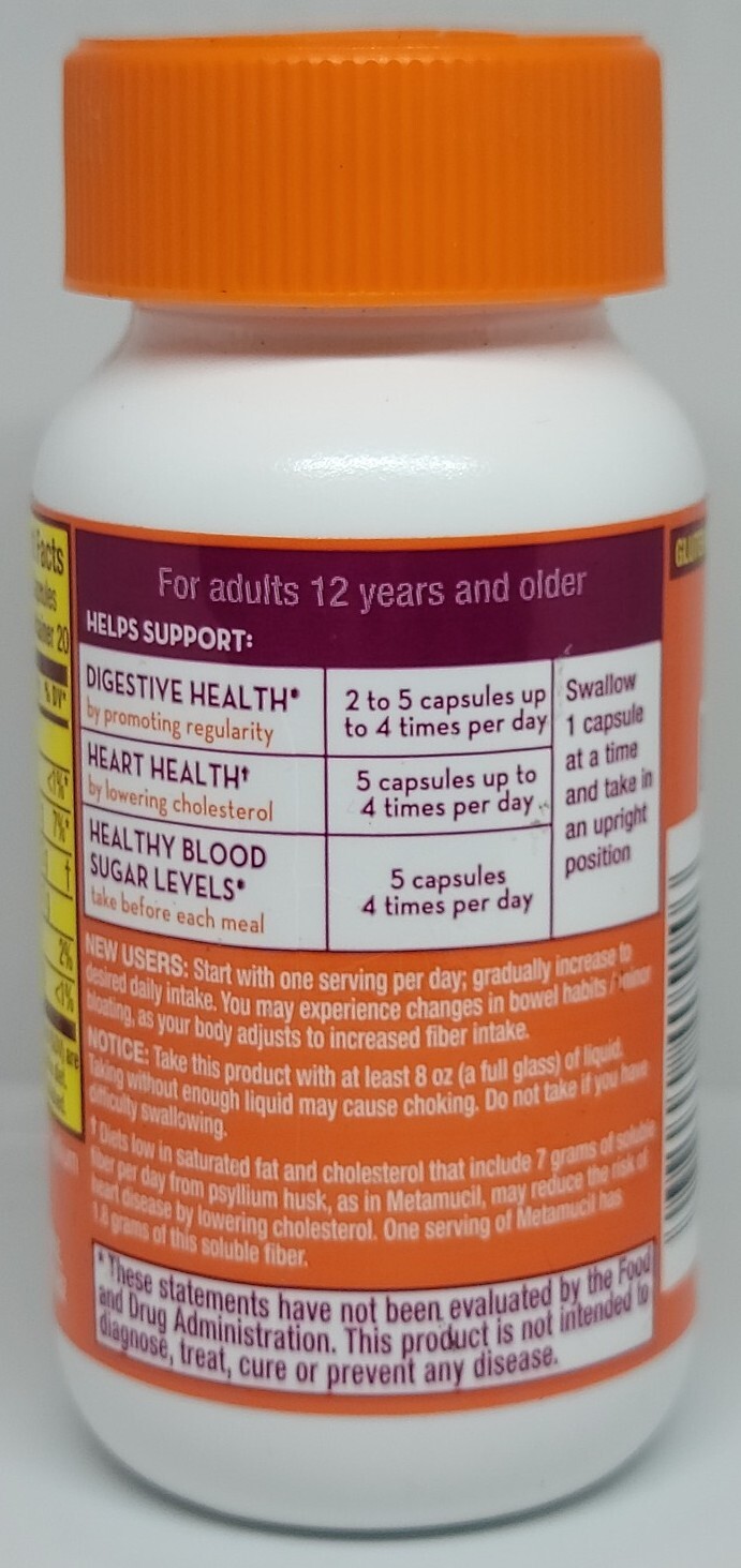 Metamucil MultiHealth 3in1 Psyllium Fiber Supplement 100 Capsules