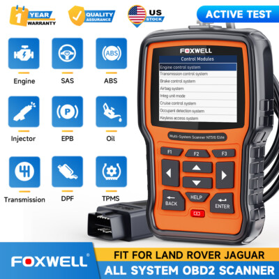 Foxwell NT510Elite OBD2 Scanner Diagnostic Tool ABS SRS DPF Oil For Land Rover