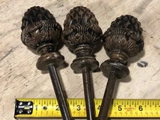 3 Acorn Pineapple style Antique Finial Bed Post Topper