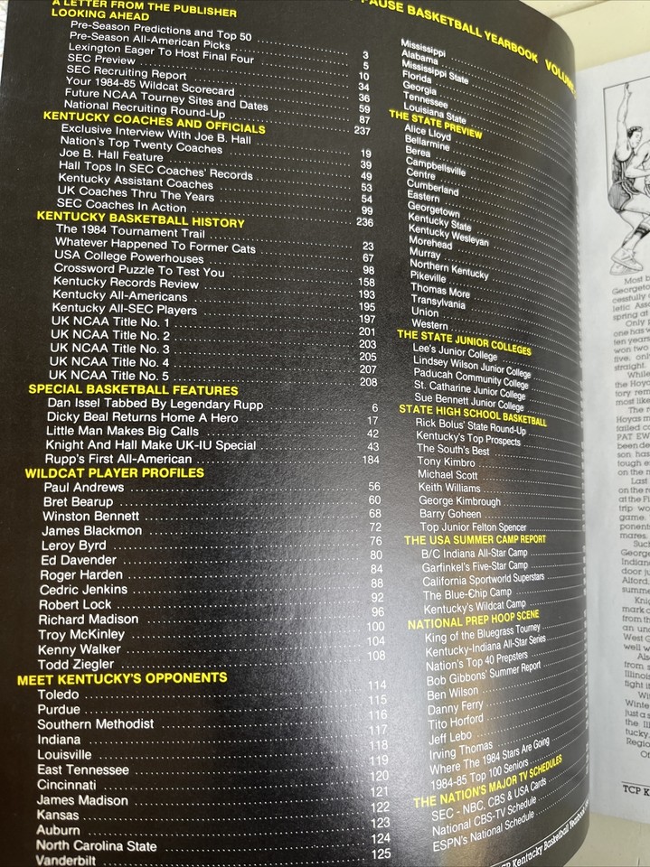 1984 1985 The Cats Pause Yearbook Kentucky Wildcats 5th Annual Kenny