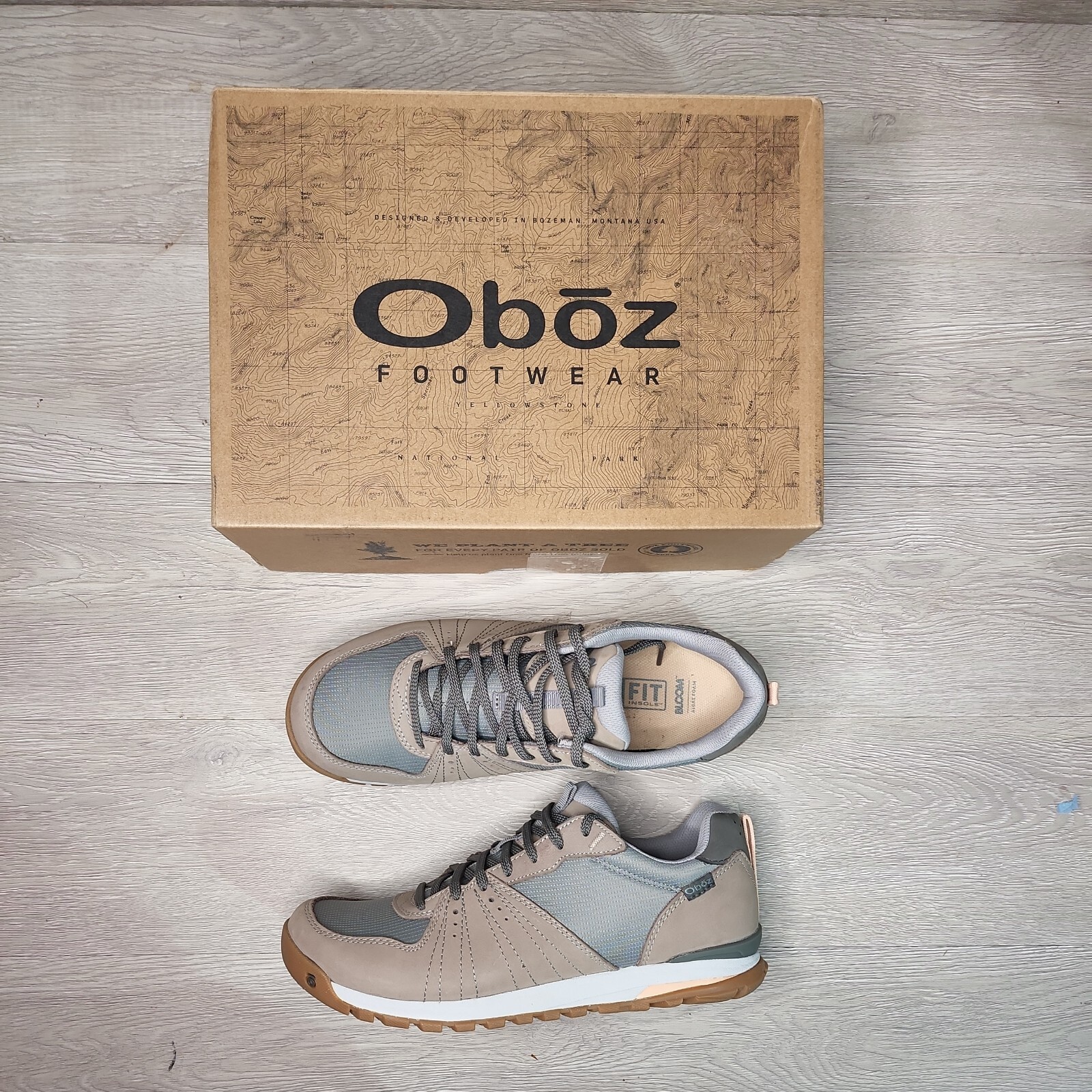 Oboz Women's Bozeman Low Leather Casual Trail Hiking Shoes Frost Gray