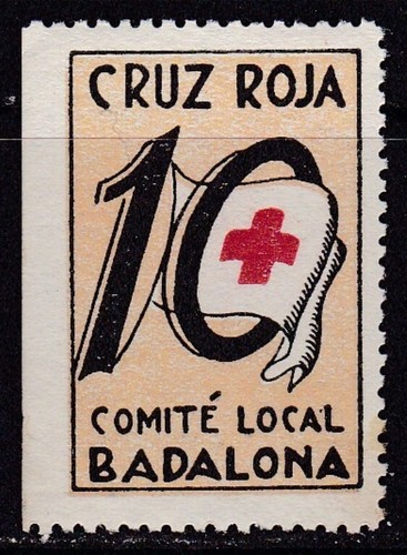 España - Guerra Civil - Badalona - Comite Local - Cruz Roja - Calcado - MNH - Imagen 2 de 2