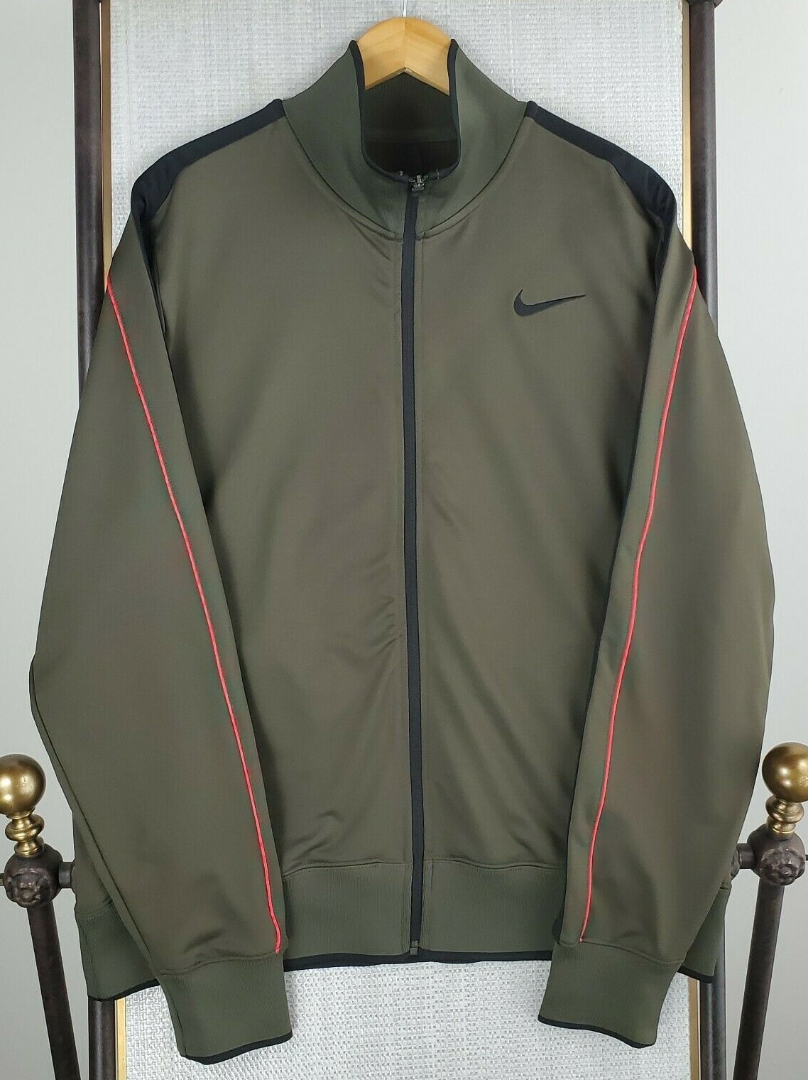 SACAI X NIKE NIKE Taglia XL Giacca Uomo Full Zip Dri Fit Esercito OD Verde Rosa Track Elasticizzata