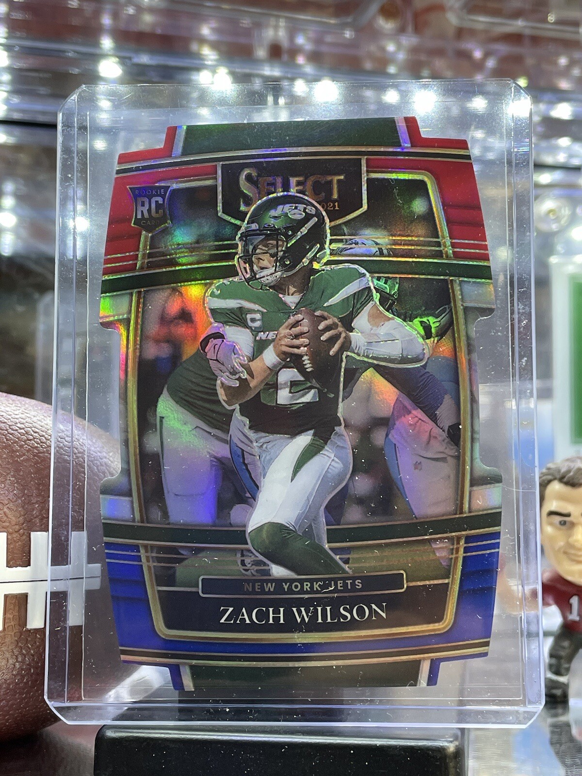 Zach Wilson 2021 Panini Select Red Blue Prizm Die Cut #44 Concourse Rookie RC