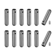 12 Pcs Shoelace Tips with Screw, Alloy 25mm Aglets End Tip for DIY, Dark Gray