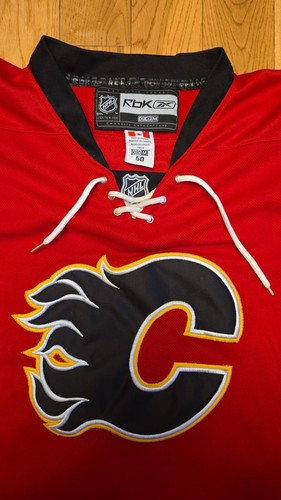 Vintage Reebok 2013 Calgary Flames AB patch ROSSO maglia uomo Sam Bennett #93 taglia 50 - Foto 3 di 6